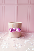Boucles pétales lilas dorées