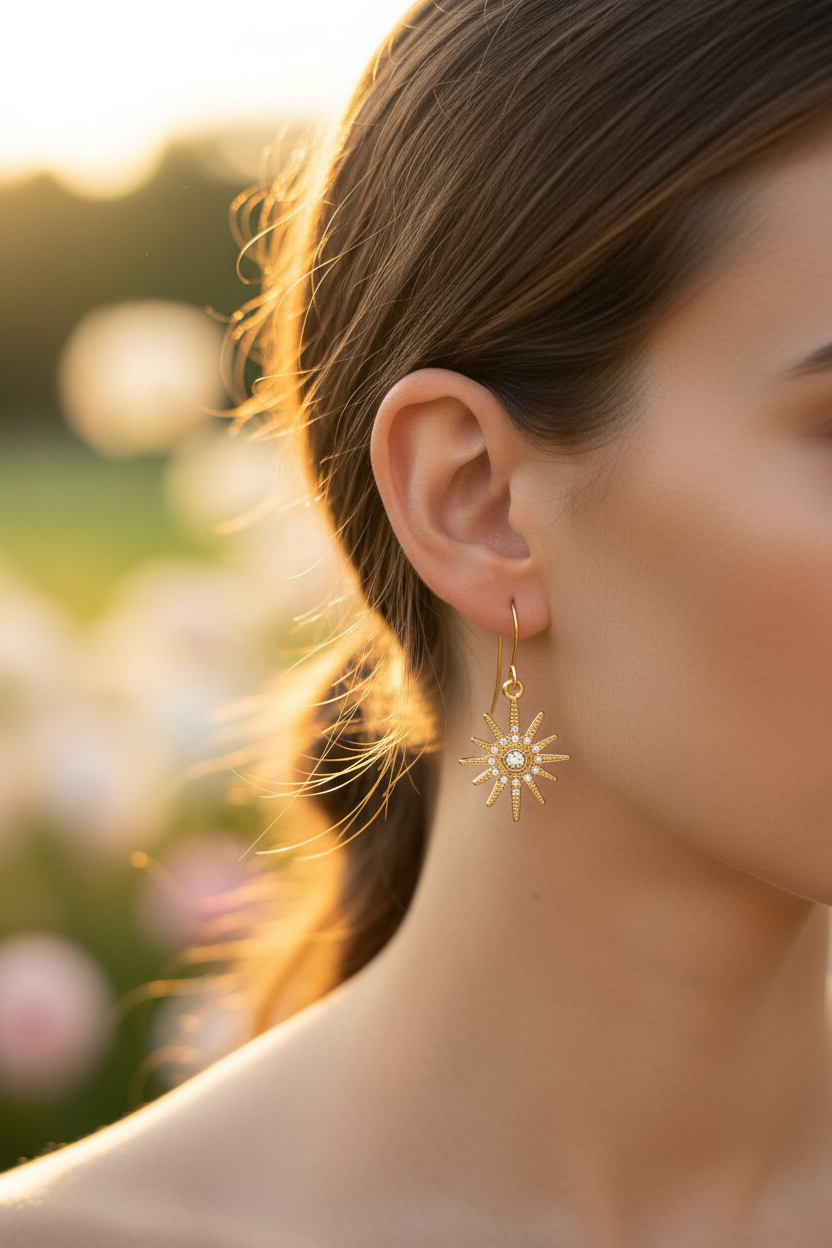 Boucles étoile dorée - portée extérieur