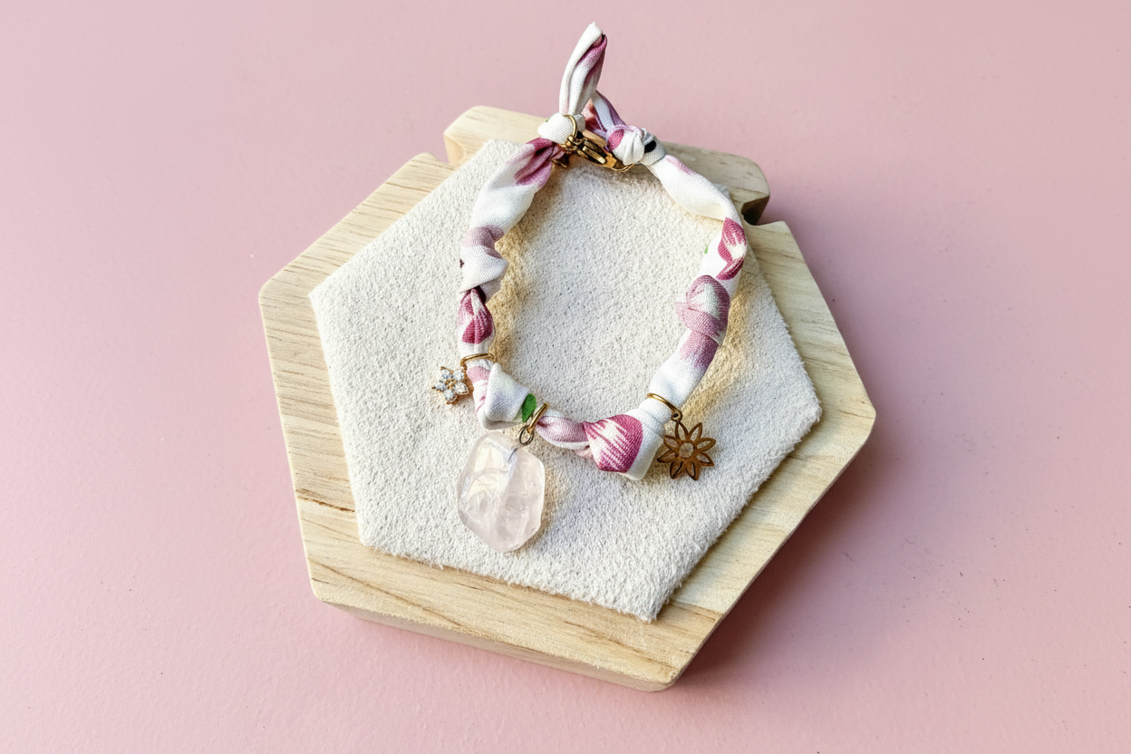 Bracelet 3 — fond rose poudré