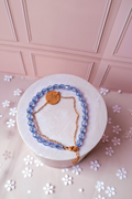 Bracelet double cristaux bleus et chaîne dorée