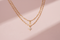 Collier double chaîne - style prénom floral